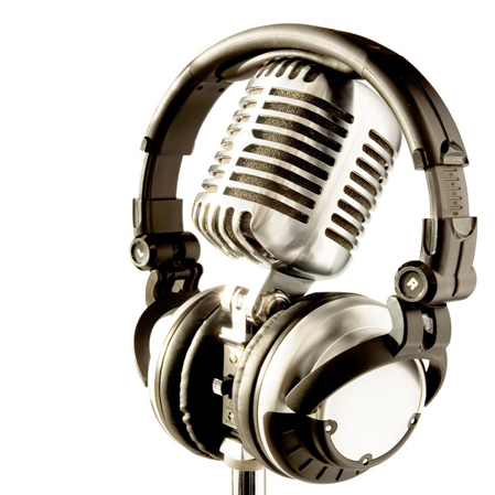 Headphones on a mic.