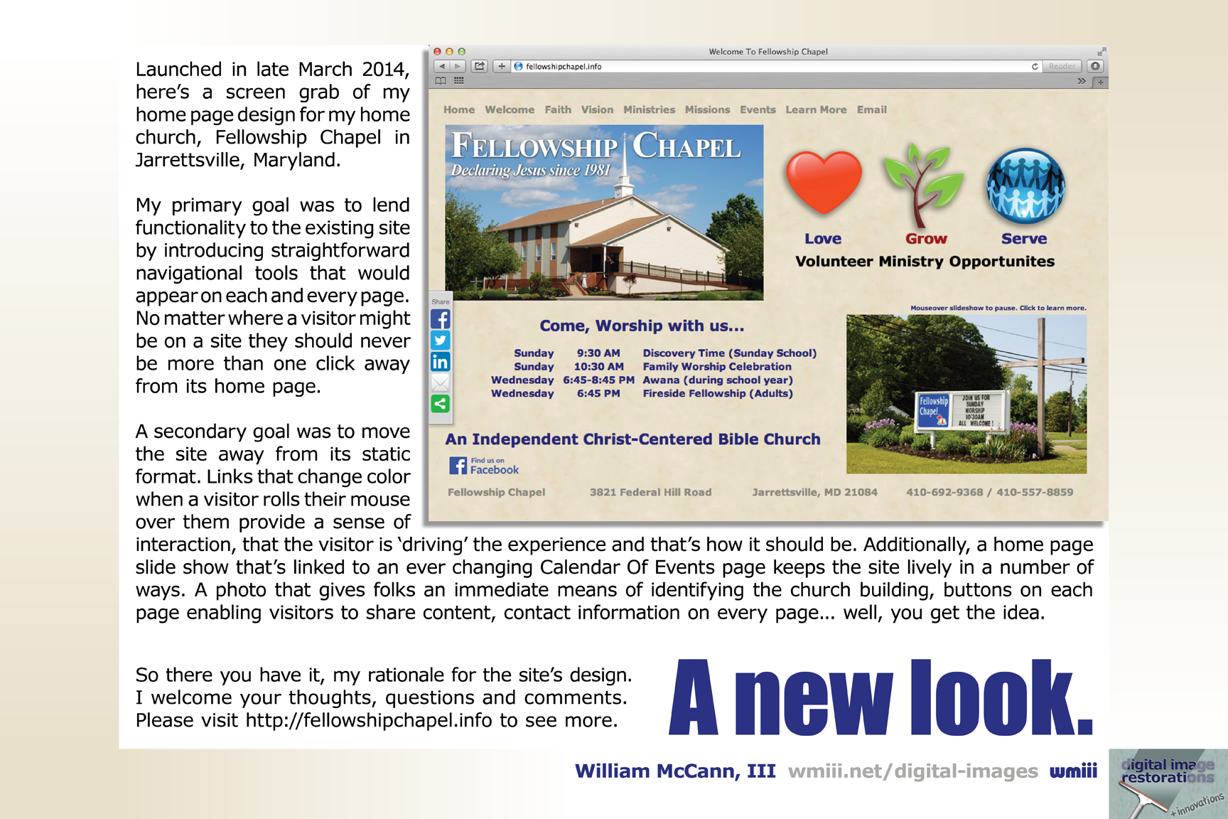 A new look for Fellowship Chapel's website.