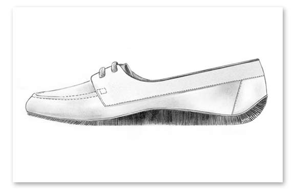 Pencil drawing of Prototype Footwear: Ladies Gibson