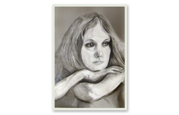 Charcoal and chalk: Model Drawing.